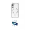 ieg™ Galaxy S22 Kılıf Nova Işık Özel Seri - Siyah 3D Antistatik Cam Ekran Koruyucu