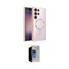 ieg™ Galaxy S23 Ultra Kılıf Nova Işık Özel Seri - Siyah Durable Full Glue Curved Hayalet Cam