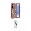 ieg™ Galaxy S24 Kılıf Eksen Çizgi - Şeffaf Pasifik Cam Ekran Koruyucu