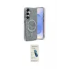 ieg™ Galaxy S24 Kılıf Eksen Çizgi - Şeffaf Pasifik Cam Ekran Koruyucu