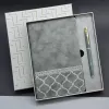 Gri Renk Defter Ve Metal Roller Kalem Seti