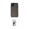 ieg™ iPhone 11 Kılıf Ahenk Çizgi Serisi - Siyah Bilvis 3D Mat Cam Ekran Koruyucu