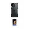 ieg™ iPhone 11 Kılıf Akış Çizgi Koleksiyonu - Siyah Buffer Hayalet Cam Ekran Koruyucu