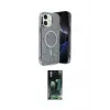 ieg™ iPhone 11 Kılıf Eksen Çizgi - Siyah 360 Mat Full Body Arka Koruyucu