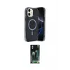 ieg™ iPhone 11 Kılıf Eksen Çizgi - Siyah 360 Mat Full Body Arka Koruyucu