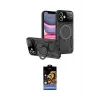 ieg™ iPhone 11 Kılıf Kıvılcım Modern Serisi - Siyah Buffer Hayalet Cam Ekran Koruyucu
