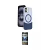 ieg™ iPhone 11 Kılıf Kozmos Form Özel Seri - Siyah 34D Hayalet Izgaralı Cam