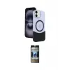 ieg™ iPhone 11 Kılıf Kozmos Form Özel Seri - Siyah 34D Hayalet Izgaralı Cam
