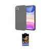 ieg™ iPhone 11 Kılıf Kozmos Yansıma Özel Seri - Siyah Buffer Hayalet Cam Ekran Koruyucu