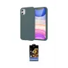 ieg™ iPhone 11 Kılıf Kozmos Yansıma Özel Seri - Siyah Buffer Hayalet Cam Ekran Koruyucu