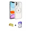 ieg™ iPhone 11 Kılıf Nova Işık Özel Seri - Siyah Bilvis 5in1 3D Magic Cam Ekran Koruyucu + Rainbow Kamera Lens Koruma Cam - KI