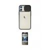 ieg™ iPhone 11 Kılıf Vadi Çizgi - Siyah 34D Hayalet Izgaralı Cam