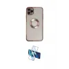 ieg™ iPhone 11 Pro Kılıf Pusula Form - Siyah 3D Antistatik Cam Ekran Koruyucu
