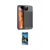 ieg™ iPhone 11 Pro Max Kılıf Eksen Form Prime - Siyah 34D Izgaralı Cam