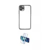 ieg™ iPhone 11 Pro Max Kılıf Vadi Minimal - Siyah 3D Antistatik Cam Ekran Koruyucu