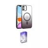 ieg™ iPhone 12 Kılıf Ahenk Doku Özel Seri - Siyah Bilvis 5in1 3D Magic Cam Ekran Koruyucu