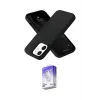 ieg™ iPhone 12 Kılıf Ahenk Serisi - Siyah Bilvis 5in1 3D Magic Cam Ekran Koruyucu