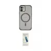 ieg™ iPhone 12 Kılıf Eksen Klasik Koleksiyonu - Şeffaf Pasifik Cam Ekran Koruyucu