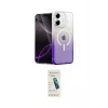 ieg™ iPhone 12 Kılıf Eksen Minimal Özel Seri - Şeffaf Pasifik Cam Ekran Koruyucu