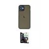 ieg™ iPhone 12 Mini Kılıf Ahenk Çizgi Serisi - Şeffaf Temperli Cam Ekran Koruyucu