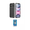 ieg™ iPhone 12 Mini Kılıf Eksen Form Prime - Şeffaf Royal Nano Ekran Koruyucu