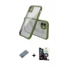 ieg™ iPhone 12 Mini Kılıf Nova Asil Özel Seri - Şeffaf Temperli Cam Ekran Koruyucu + Shine Kamera Lens Koruma Cam - SABE