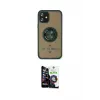 ieg™ iPhone 12 Mini Kılıf Yörünge Çizgi - Şeffaf Temperli Cam Ekran Koruyucu