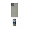 ieg™ iPhone 12 Pro Kılıf Ahenk Çizgi Serisi - Siyah 34D Hayalet Izgaralı Cam