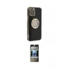 ieg™ iPhone 12 Pro Kılıf İz Form Serisi - Siyah 34D Hayalet Izgaralı Cam