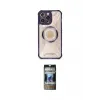 ieg™ iPhone 12 Pro Kılıf Kutup Modern - Siyah 34D Hayalet Izgaralı Cam