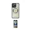 ieg™ iPhone 12 Pro Kılıf Kutup Modern - Siyah 34D Hayalet Izgaralı Cam