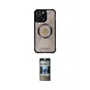 ieg™ iPhone 12 Pro Kılıf Kutup Modern - Siyah 34D Hayalet Izgaralı Cam