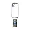 ieg™ iPhone 12 Pro Kılıf Nova Asil Özel Seri - Siyah 34D Hayalet Izgaralı Cam