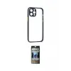 ieg™ iPhone 12 Pro Kılıf Nova Asil Özel Seri - Siyah 34D Hayalet Izgaralı Cam