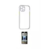 ieg™ iPhone 12 Pro Kılıf Nova Asil Özel Seri - Siyah 34D Hayalet Izgaralı Cam