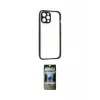 ieg™ iPhone 12 Pro Kılıf Nova Asil Özel Seri - Siyah 34D Hayalet Izgaralı Cam