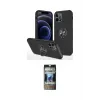 ieg™ iPhone 12 Pro Kılıf Odak Form Prime - Siyah 34D Hayalet Izgaralı Cam