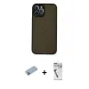 ieg™ iPhone 12 Pro Max Kılıf Ahenk Çizgi Serisi - Şeffaf Uv Polymer Nano Ekran Koruyucu + Shine Kamera Lens Koruma Cam - MI