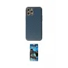 ieg™ iPhone 12 Pro Max Kılıf Ahenk Işık - Siyah 34D Izgaralı Cam