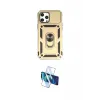 ieg™ iPhone 12 Pro Max Kılıf Ahenk Klasik - Siyah 3D Antistatik Cam Ekran Koruyucu