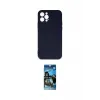 ieg™ iPhone 12 Pro Max Kılıf Ahenk Serisi - Siyah 34D Izgaralı Cam