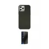 ieg™ iPhone 12 Pro Max Kılıf Çekirdek Çizgi - Siyah 3D Antistatik Hayalet Cam Ekran Koruyucu