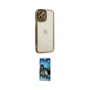 ieg™ iPhone 12 Pro Max Kılıf Çekirdek Klasik Serisi - Siyah 34D Izgaralı Cam