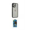 ieg™ iPhone 12 Pro Max Kılıf Eksen Doku Prime - Siyah 18D Cam Ekran Koruyucu