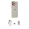 ieg™ iPhone 12 Pro Max Kılıf Eksen Doku Prime - Siyah Joko Magic 5D Cam + Shine Kamera Lens - GD