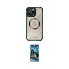 ieg™ iPhone 12 Pro Max Kılıf Kutup Modern - Siyah 34D Izgaralı Cam