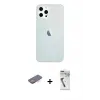 ieg™ iPhone 12 Pro Max Kılıf Nova Çizgi - Şeffaf Uv Polymer Nano Ekran Koruyucu + Renkli Kamera Lens Koruma Cam - TU