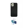 ieg™ iPhone 12 Pro Max Kılıf Nova Çizgi - Siyah 3D Antistatik Seramik Nano Ekran Koruyucu