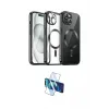 ieg™ iPhone 12 Pro Max Kılıf Nova Işık Özel Seri - Siyah 3D Antistatik Cam Ekran Koruyucu