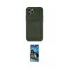 ieg™ iPhone 12 Pro Max Kılıf Vadi Çizgi Prime - Siyah 34D Izgaralı Cam